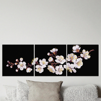 Toile d'art florale moderne de taille personnalisée Belle peinture murale florale peinte à la main imprimée décoration murale de fleurs