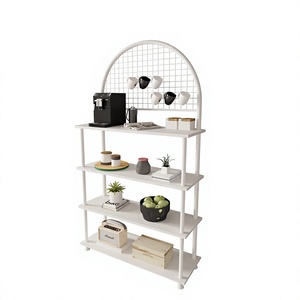 Estante de Cocina con Soporte para Microondas, Organizador para Cafetera y Panel Trasero con Rejilla - Product Image 1