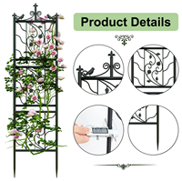Lot de 2 treillis de jardin en fer pour l'extérieur, panneaux grillagés en fil métallique pour plantes grimpantes, légumes et fleurs en pot, supports de patio, finition poudrée