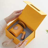 Ensemble cadeau avec logo personnalisé, ensemble de tasses à long manche promotionnelles, ensemble de 3 tasses en céramique filtrantes, boîte cadeau, tasses de 400 ml