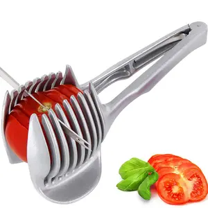 Gemüse Obst Schneider Kochwerkzeuge Küchenhelfer praktische Aluminiumlegierung Zwiebelhalter Kartoffel-Tomaten-Schneider