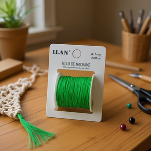 Ilan Macrame <b>Cord</b> 1Mm Green 20M Approx For Crafting - Product Image 3