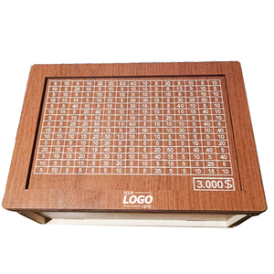 Hucha personalizada para adultos y niños con objetivo <span class=keywords><strong>de</strong></span> dinero y números, <span class=keywords><strong>Caja</strong></span> <span class=keywords><strong>de</strong></span> Ahorros <span class=keywords><strong>de</strong></span> madera con contador - Product Image 1
