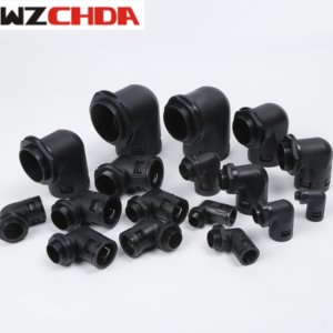 Nylon right angle cable glands linh hoạt nhựa khuỷu tay ống phù hợp PG chủ đề sóng ống dẫn kết nối cho sóng Ống - Product Image 5