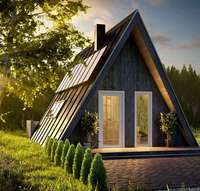 Maison triangulaire 3 chambres, kit préfabriqué à structure métallique de 40 pieds, chalet de montagne écologique personnalisé, assemblage rapide, maison de villégiature pour solutions de projets
