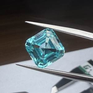 พลอยสังเคราะห์ทรงอัสเชอร์ รูบี้พาราไอบา แซฟไฟร์ แบบเม็ดเดี่ยว - Product Image 3