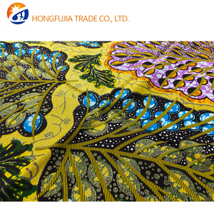 <span class=keywords><strong>Tissu</strong></span> africain en batik 100% coton cardé tissé uni, imprimé plumes de <span class=keywords><strong>paon</strong></span> dorées Jinsha, <span class=keywords><strong>tissu</strong></span> de haute qualité pour vêtements Ankara - Product Image 6