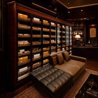 Humidor à cigares de luxe sur mesure, cave à vin, meuble de rangement pour cigares en bois massif et présentoir à whisky, mobilier de bar pour villa et club