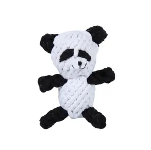 2022新款模拟编织熊猫造型狗咀嚼玩具棉绳玩具