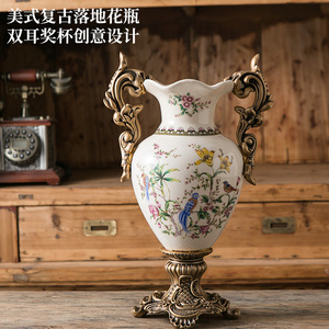 Jarrón de Cerámica Europeo con Forma de Trofeo, de Pie, Ecológico, Ligero, con Diseño de Esmalte de Color Decorativo - Product Image 3