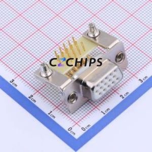 X0615FC2W1 D-Sub/VGA Connector Bent Lead Through Hole Connector High Density D-Sub Female 15P Right Angle Insert - Product Image 1