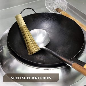 Brosse Wok en bambou de 12 ", brosse de nettoyage de cuisine à fouet traditionnel - Product Image 2
