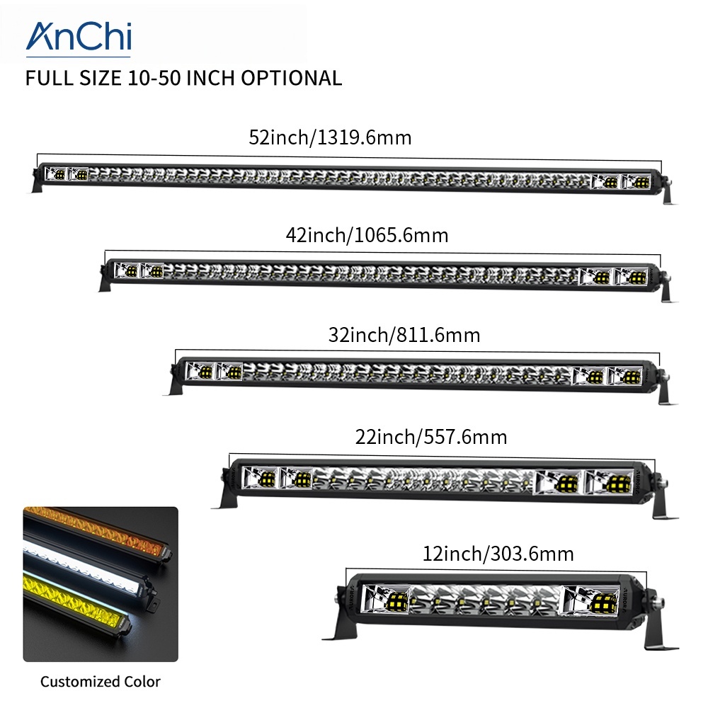 Dual Color Led Work Light Bar 12V 24V White Amber Strobe Combo Beam Offroad Lamp 22 32 42 52 Inch Driving Light for 4x4 Truck
