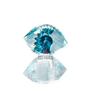 2023 New Original Customized Special Cut Eye Shape 10*7mm Synthetic #33 Corundum Gemstone Loose Blue Gemstones