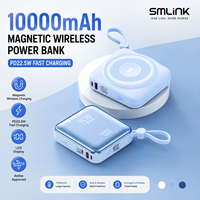 Power Bank Magnetik Nirkabel 10000mAh PD22.5W Pengisian Cepat Charger Mini Portabel Kompak Layar LED Baterai Lithium Polymer