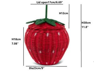 Panier de rangement en rotin écologique en forme de pomme pour Noël, Pâques, décoration, conteneurs multifonctions pour enfants, fraise - Product Image 6