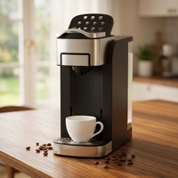 Machine à café à capsules mini portable entièrement automatique de style italien, avec moulin intégré, boîtier en ABS, capacité de 6 à 10 tasses, conception monobloc, facile à utiliser