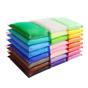DIY 100g Ton Schleim Großhandel 24 Farben Super Light Modeling Luft trockener Polymer Clay für Kinder
