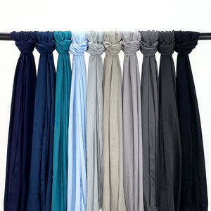 हॉट बिक्री मुस्लिम महिलाओं को हल्के वजन वाले सादे रंग मोडल हिजाब रायन कॉटन शॉल ब्लू ग्रे खिमर दुपट्टा 2025 - Product Image 1