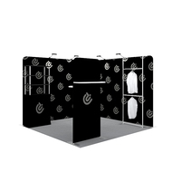 Stand d'exposition en aluminium à montage rapide sans outils avec bouton-poussoir, toile tendue et design personnalisé
