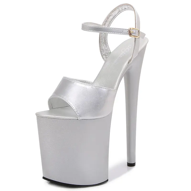 Grossa piattaforma impermeabile, tacchi alti da donna sexy da 20cm, eleganti scarpe da discoteca