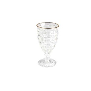 Set di sei bicchieri da vino con bordo dorato, altezza 16 cm, New Paris - Product Image 1