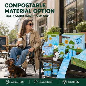 Custom Manufacturer PBAT Starch <b>Compostable</b> Pet Pick Up <b>Bags</b> for Daily Dog Walking Custom Thickness Packaging - Product Image 3