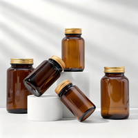 Vente flash : flacons en verre ambré de 60 ml, 75 ml, 100 ml, 120 ml, 150 ml, 200 ml, 250 ml, 300 ml, 400 ml, 500 ml pour l'emballage de pilules, de comprimés et de capsules médicales