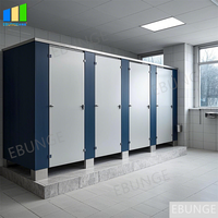 Sistema de particiones decorativas para puerta de baño Hpl, tablero compacto, cubículo de inodoro, Partición de baño comercial