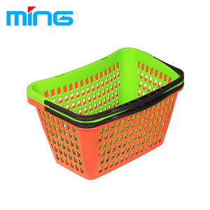 High Capacity Comfortable Handle Customized Logo <b>Stackable</b> Design Plastic Shopping <b>Basket</b> - Product Image 6