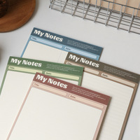Bloc-notes minimaliste à grille lignée, 4 couleurs neutres vintage, avec bordure, pour inscriptions de titre et date, idéal pour le bureau et les étudiants