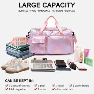 Bolsa de Gimnasio Deportiva con Bolsillo Impermeable, Bolsa de Viaje para Fin de Semana con Compartimento para Zapatos Impermeable y Orificio de Ventilación - Product Image 4