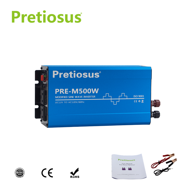 PRE-M500 Modified Sine Wave Inverter 500W DC12V to AC120V 60Hz Car Power Inverter for RV Truck Home Emergency Power Supply