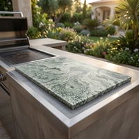 Granit naturel noir gris moderne avec des veines blanches beiges, finition brossée, grande dalle, écologique, pour villa et parc