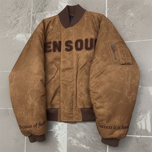 Giacca Bomber OEM 2025 da Uomo Invernale Calda Pesante Antivento con Ricamo Patch Collo Girocollo Trapuntata con Cerniera - Product Image 1