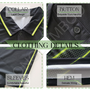 Customizable Men's Short Sleeve Jersey Shirt Black Green Solid Lightweight Quick Dry Polyester Business Casual Style - Product Image 3