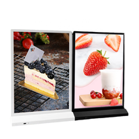 Boîte lumineuse rectangulaire rechargeable pour menu, formats A5/A4/A3, double face, LED, cadre fin en ABS pour publicité de bureau