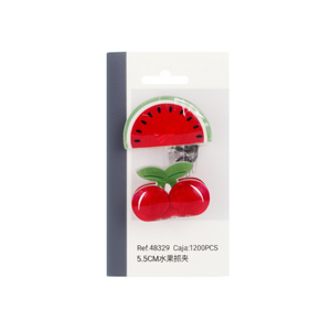 Fermaglio per capelli a due pezzi con frutta, 5,5 cm, per donne e ragazze - Product Image 1