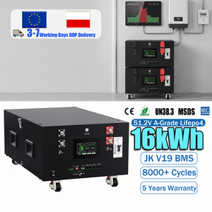 Expandable 16kWh <b>48V</b> 51.2V LiFePO4 <b>Battery</b> JK V19 BMS Modular Stackable Design Optional Wheels Base Solar Home Storage <b>Battery</b> - Product Image 1