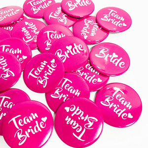 Insignias Rosa Fuerte/Blancas para la Novia y el Equipo <span class=keywords><strong>de</strong></span> la Novia, Decoraciones para <span class=keywords><strong>Despedida</strong></span> <span class=keywords><strong>de</strong></span> <span class=keywords><strong>Soltera</strong></span>, Fiesta <span class=keywords><strong>de</strong></span> Boda X0042 - Product Image 2