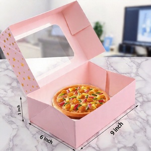 Boîte à gâteaux personnalisée avec fenêtre transparente pour mini-gâteaux, <span class=keywords><strong>donuts</strong></span>, macarons, biscuits, idéale pour fêtes et mariages - Product Image 5