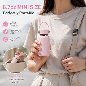 Botella de Agua Portátil de Acero Inoxidable de Doble Pared con Aislamiento al Vacío, a Prueba de Fugas, Libre de BPA, con Logotipo Personalizado, 6.7 oz - Product Image 2