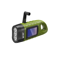Lampe torche solaire à manivelle rechargeable LED, lampe de secours portable pour le camping en plein air et la survie
