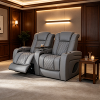 Fauteuil inclinable électrique de cinéma en cuir avec tablette intégrée pour home cinéma, mobilier de salon de luxe