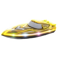 Flytec V666, Bote de Carreras RC de Alta Velocidad con Luces LED de 2.4GHz, Control Remoto de 80M, Lancha Rápida Recargable, Juguete Acuático para Piscina o Lago