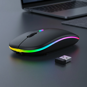 เมาส์เกมมิ่งไร้สาย 2.4GHz ชาร์จไฟได้ RGB เมาส์ไร้สายดีไซน์บางเฉียบตามหลักสรีรศาสตร์ แบบแนวตั้ง เชื่อมต่อบลูทูธ ได้รับมาตรฐาน CE Rohs - Product Image 1