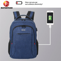 Sac à dos pour ordinateur portable Urban Leisure avec port de charge USB, design unisexe imperméable, compartiment pour ordinateur portable de 14 pouces, matériau polyester