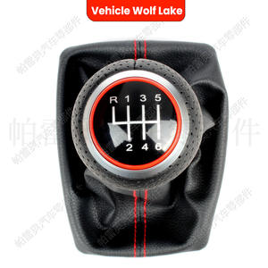 Pareo – pommeau de levier de vitesse en cuir, 6 vitesses, coutures rouges, pour Volkswagen Audi A4 B6 2002 – 2009, conception ergonomique - Product Image 4