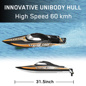 Haute Vitesse Brushless RC Jet Boat ABS 2.4Ghz Étanche Racing Télécommande Rapide <span class=keywords><strong>Yacht</strong></span> Modèle bateau ARTR - Product Image 2