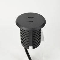 Tomacorriente Industrial Empotrado con Puerto USB-C de Carga Rápida PD de 20W, Enchufe Redondo Integrado para Escritorio, Estación de Trabajo y Hospital